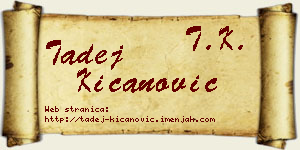 Tadej Kićanović vizit kartica